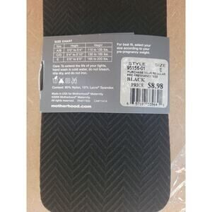 Motherhood Maternity Opaque Tights Blk Spandex Textured Sz E 2Pair